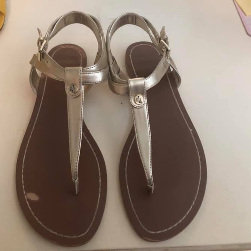 Ralph Lauren brushed gold sandals